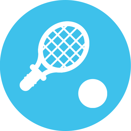 Tennis racket and ball icon representing Wellness & Aesthetics by WHEN in Wisconsin's B12 injection helping elevate your energy and mood.